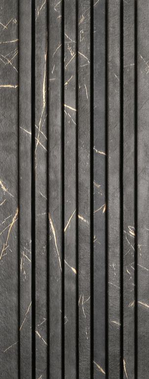 Charcoal Louvers Panel Marble & Stone Grey 8x0.41 Ft - 3526