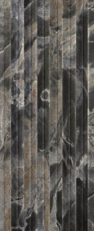 Abstract Art Charcoal Louvers Designer Grey 8x0.41 Ft - 3532