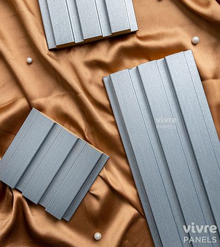 Vivre Panels Slats-503 Inox Vivre Profile Series MDF Louvers 9x0.41 ft plain colors Silver 3771