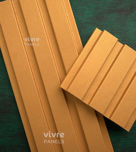 Slats-602 Matt Bella Gold Vivre Profile Series Mdf Louvers Fabric Yellow 9x0.41 Ft - 3771