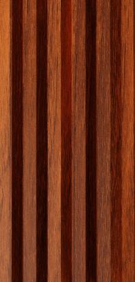 5 Slats Louvers Aluclad Series Exterior Grade Pvc Membrane Finish Composite Polymer Wood Brown 9x0.37 Ft - Ay 22