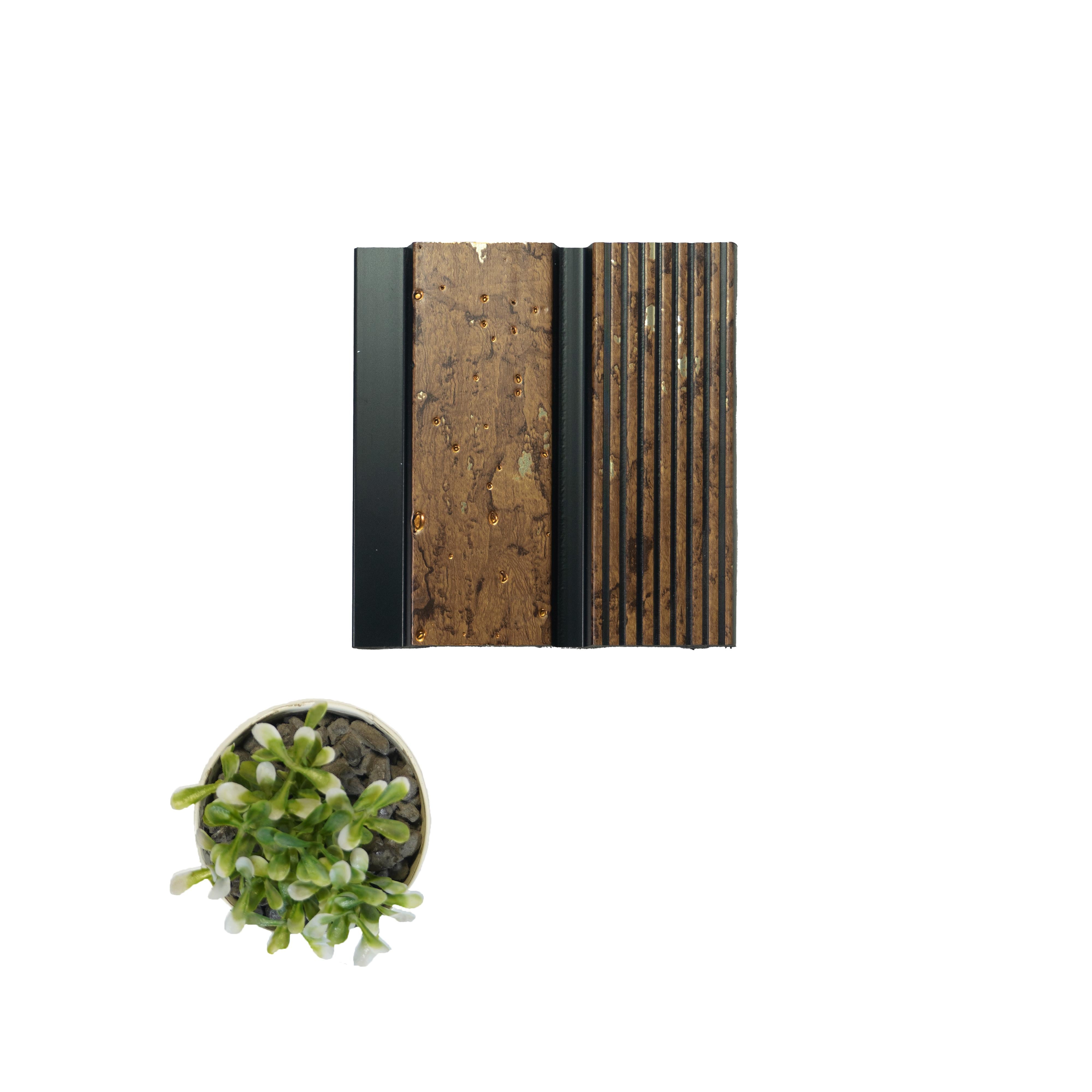 Brillo Ligera Archi Louvers Series Charcoal Marble & Stone Brown 8x0.41 Ft - 2024