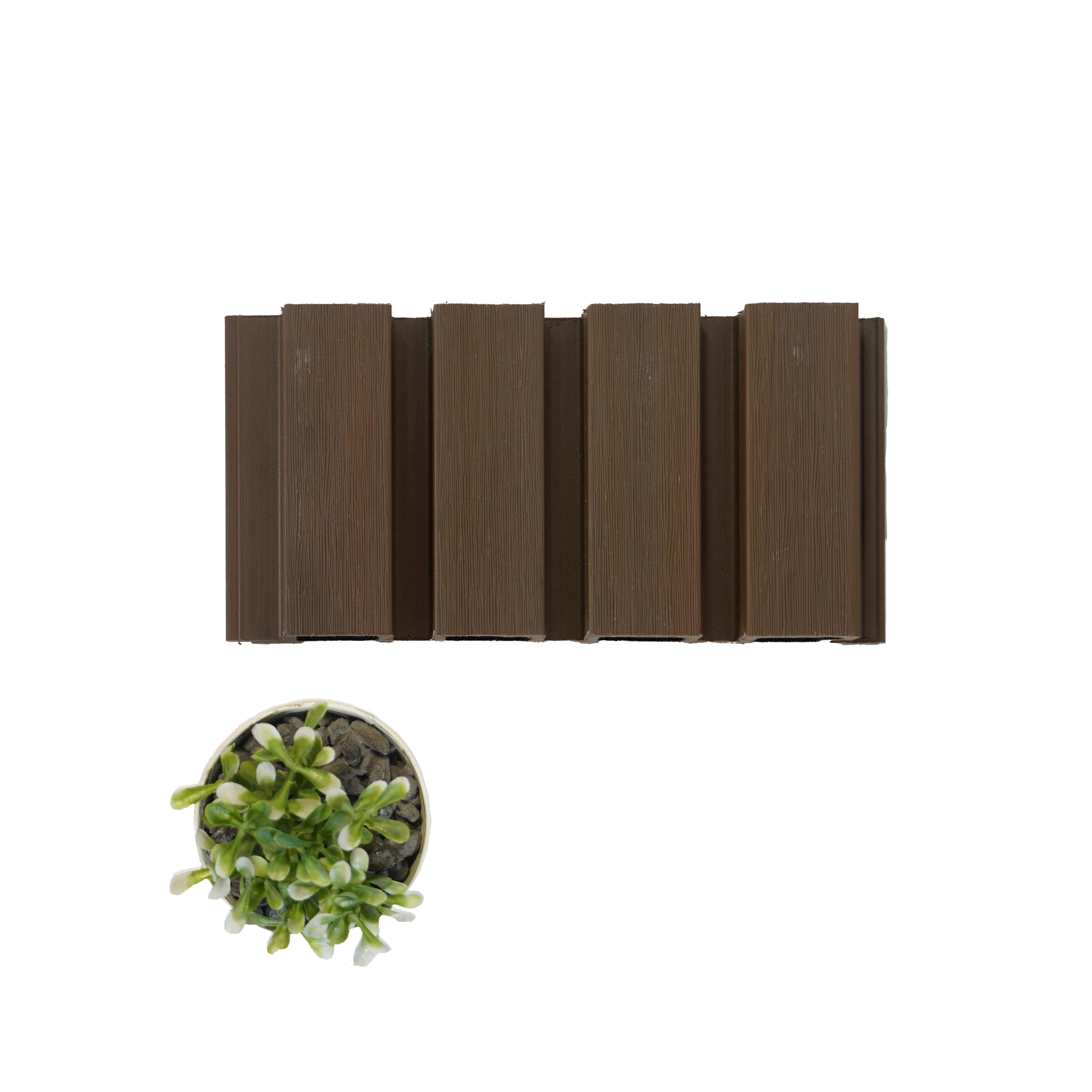 Burma Teak Wpc Exterior Profile Wood Louvers Brown 9x0.71 Ft - Vpex 2