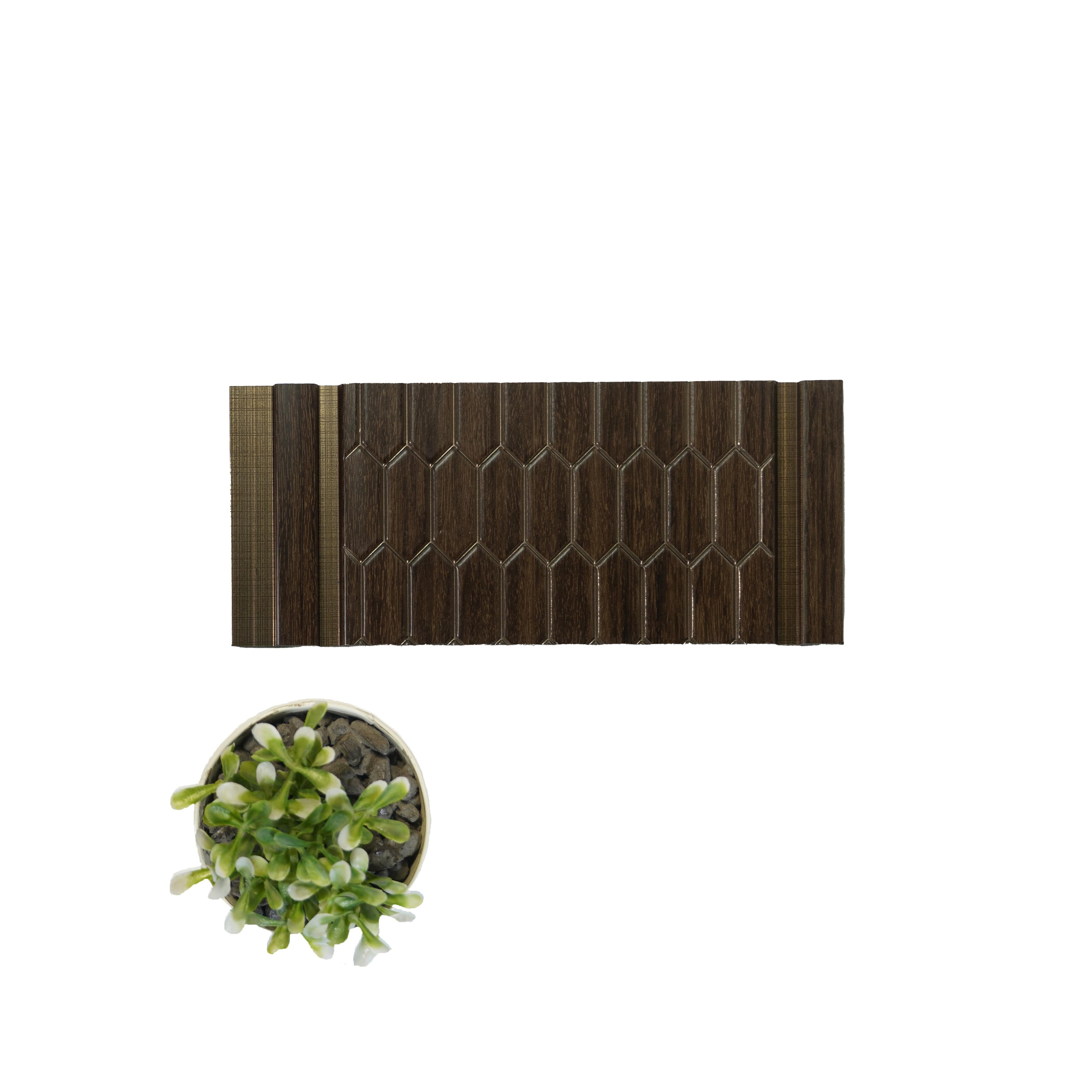 Hexagon Decolux Series Decorative Wall Panel Designer Brown 8x0.68 Ft - Vx3013