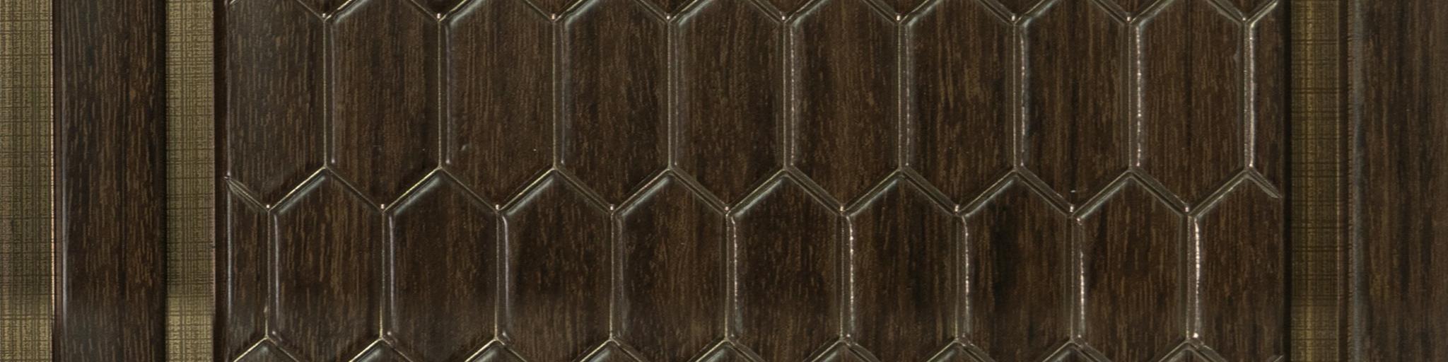 Hexagon Decolux Series Decorative Wall Panel Designer Brown 8x0.68 Ft - Vx3013
