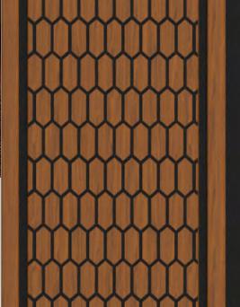 Hexagon Decolux Series Decorative Wall Panel Designer Brown 8x0.68 Ft - Vx3014