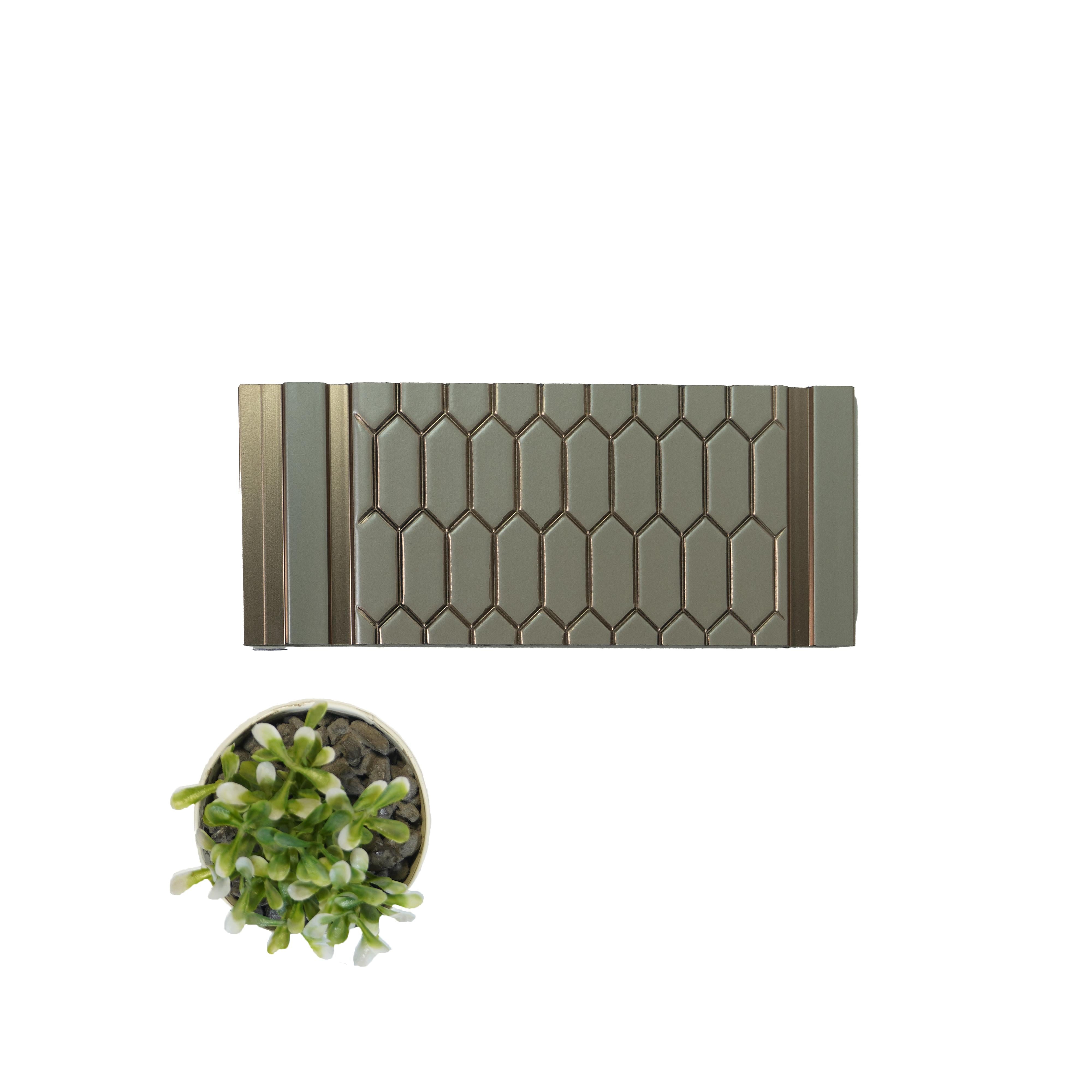 Hexagon Decolux Series Decorative Wall Panel Designer Beige 8x0.68 Ft - Vx3015