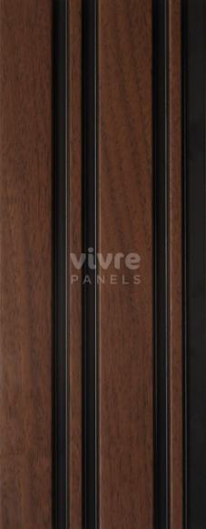 Noce Italiano Archi Louvers Series Charcoal Wood Brown 8x0.41 Ft - 2008