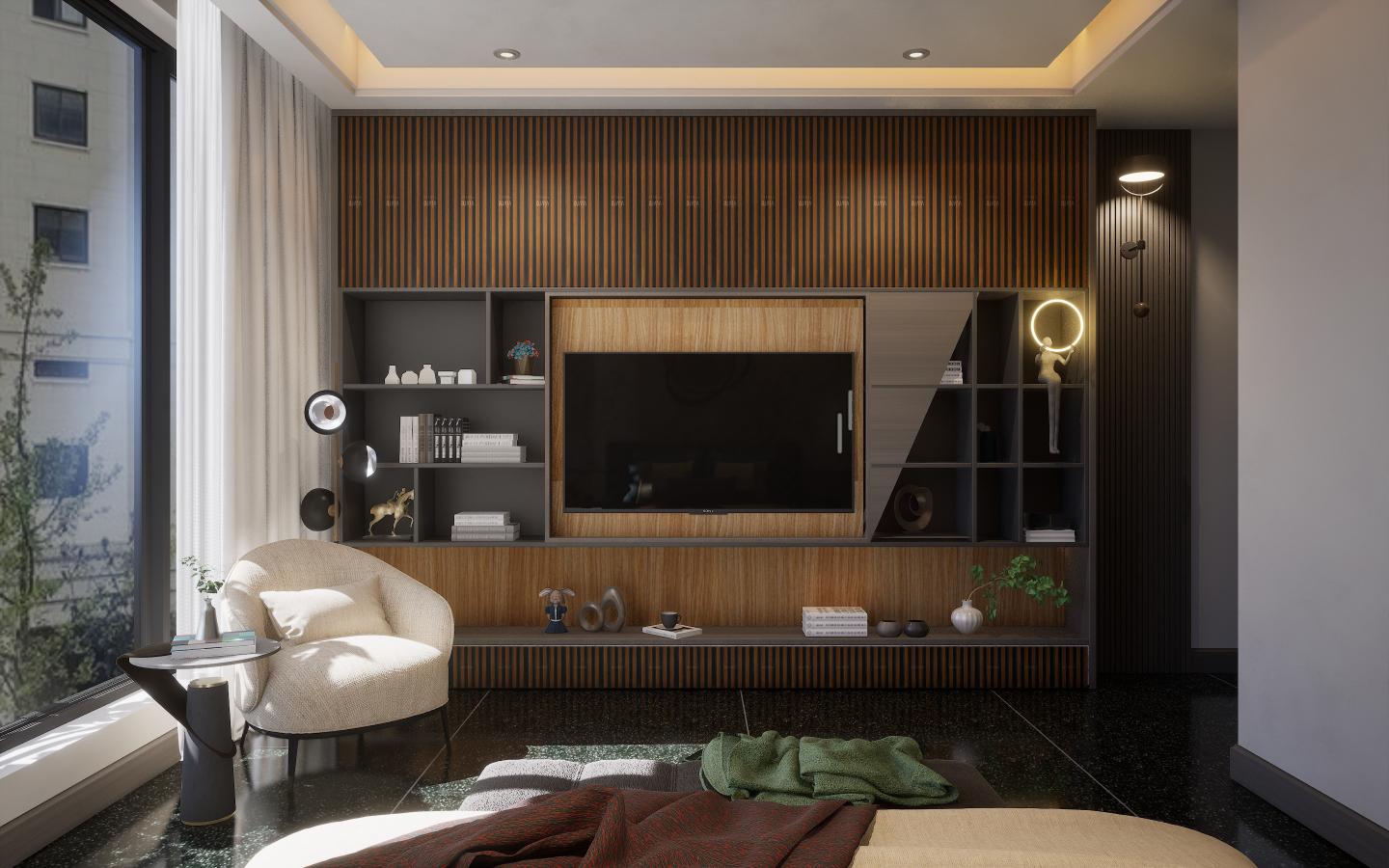 Nogal Archi Louvers Series Charcoal Wood Brown 8x0.41 Ft - 2003