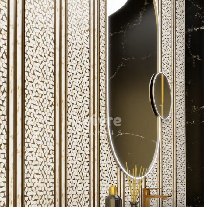 Octa Decolux Series Decorative Wall Panel Designer White 8x0.68 Ft - Vx3021