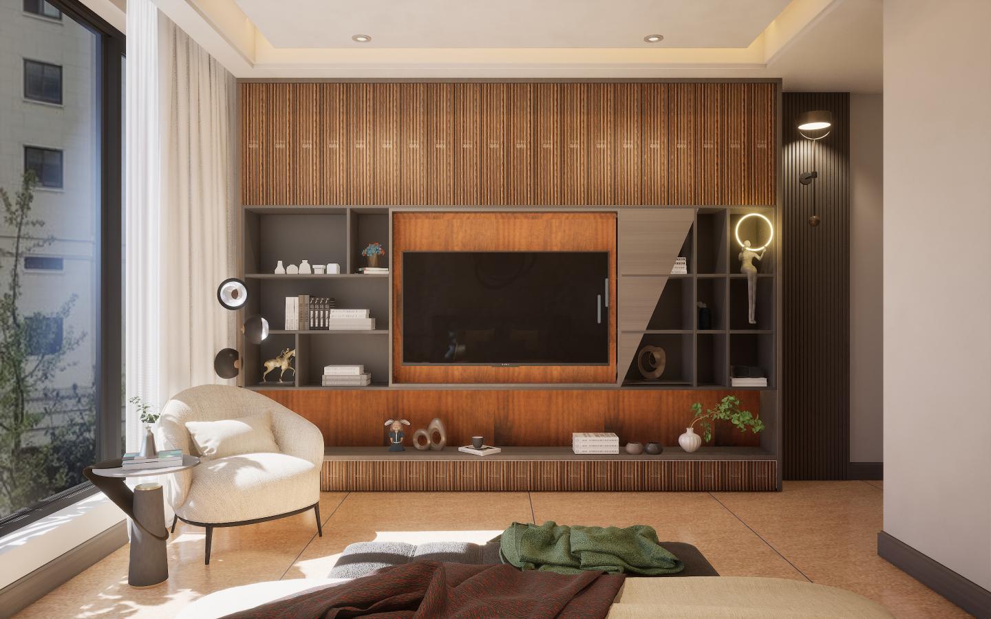 Rey De Madera Archi Louvers Series Charcoal Wood Brown 8x0.41 Ft - 2010