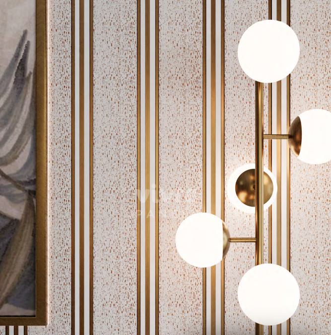 Shimmer Decolux Series Decorative Wall Panel Designer White 8x0.68 Ft - Vx3010