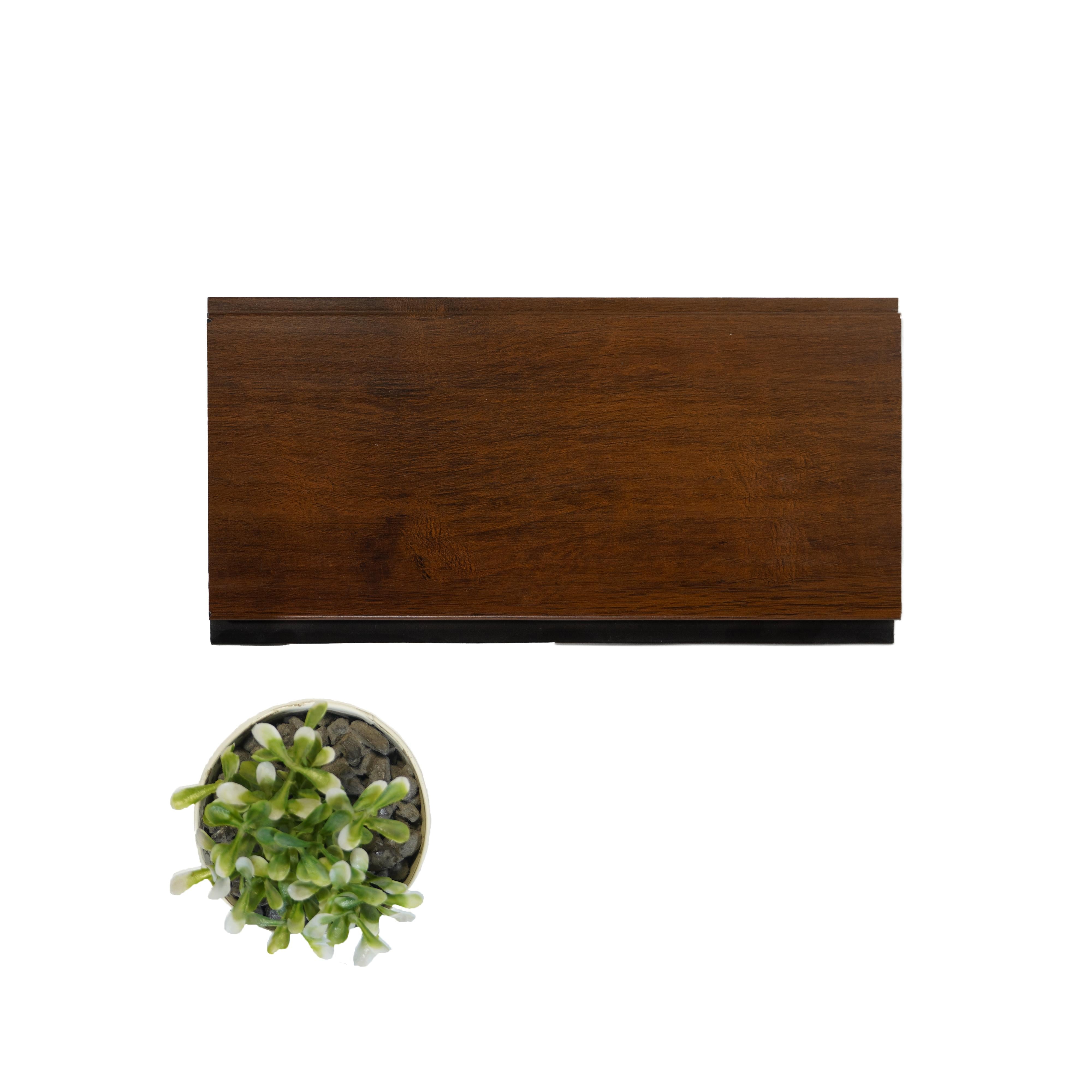 Siding Boards Aluclad Series Exterior Grade Pvc Membrane Finish Composite Polymer Louvers Wood Brown 9x0.37 Ft - Aw 10