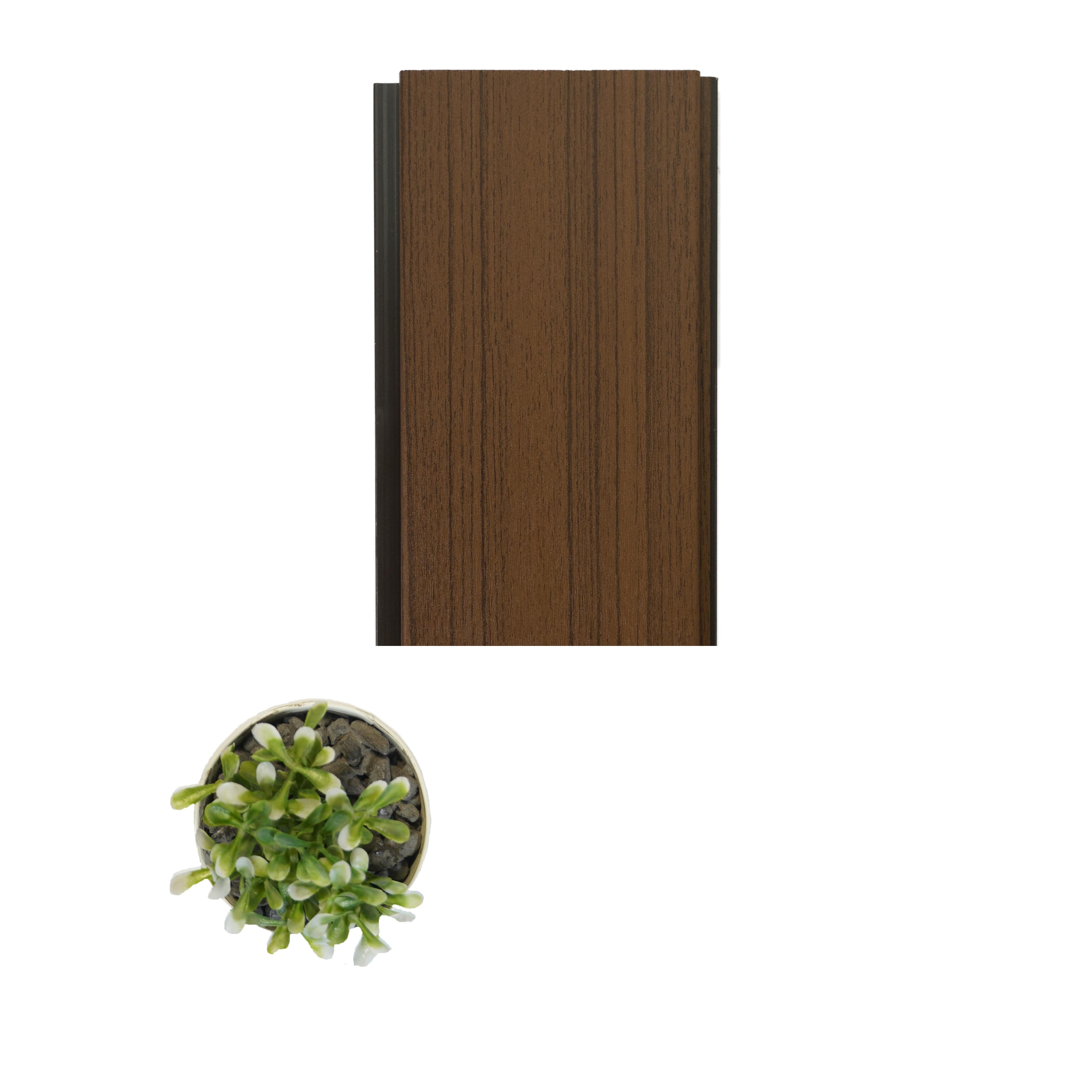 Siding Boards Aluclad Series Exterior Grade Pvc Membrane Finish Composite Polymer Louvers Wood Brown 9x0.37 Ft - Aw 11