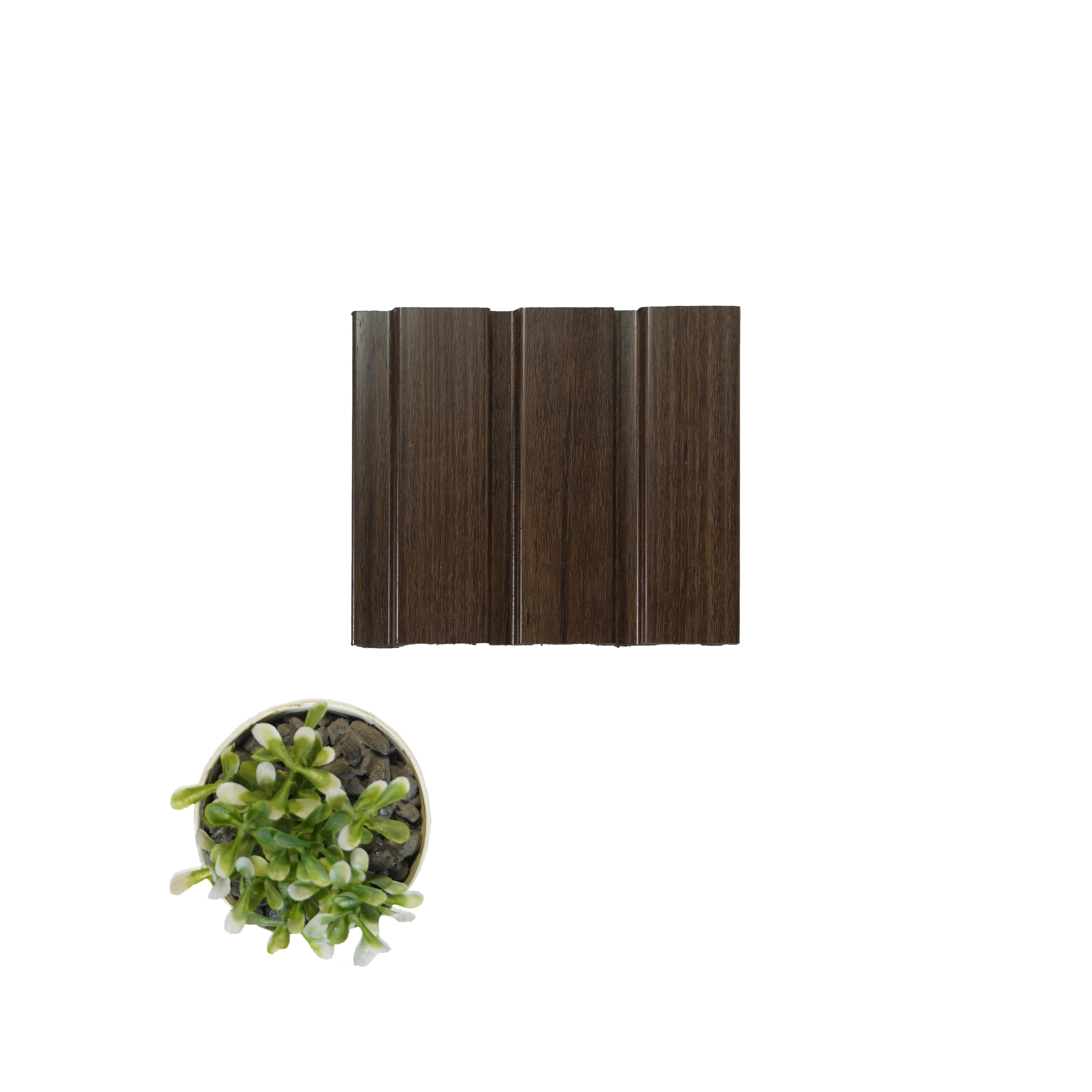 Vivre Louver Series Charcoal Wood Chocolate Brown 8x0.41 Ft - Vl-04