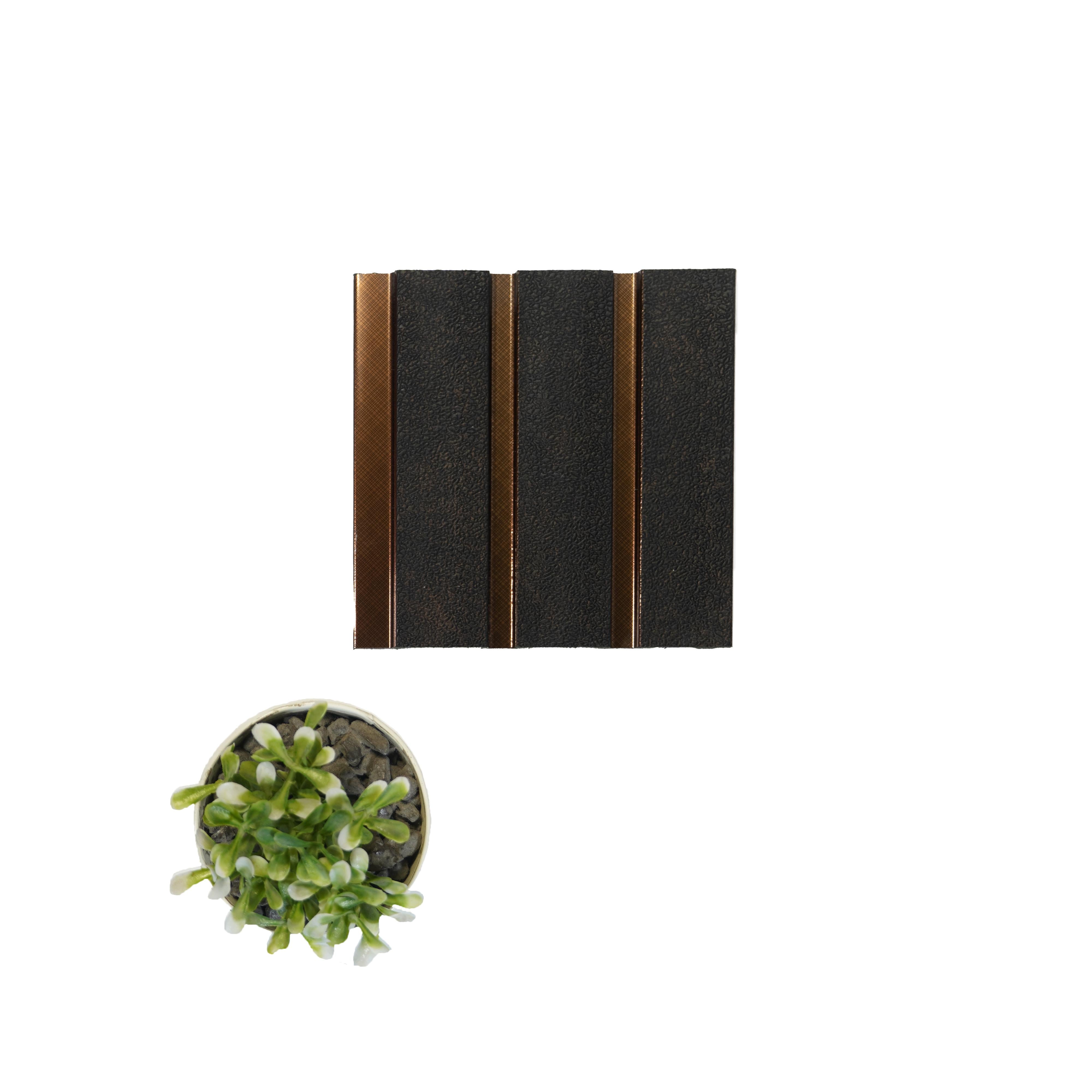 Vivre Louver Series Charcoal Fabric Dark Brown 8x0.41 Ft - Vl-06