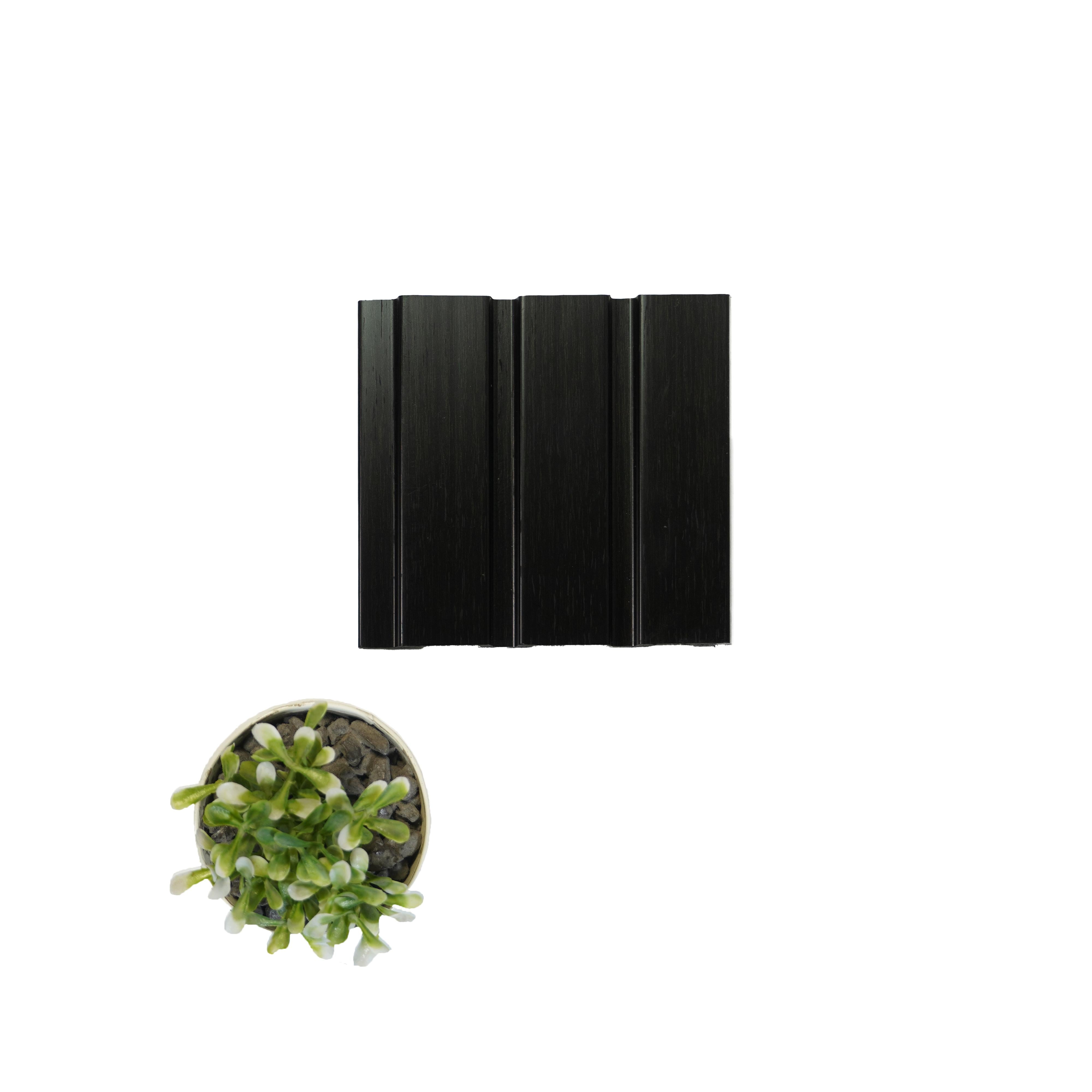 Vivre Louver Series Charcoal Wood Black 8x0.41 Ft - Vl-07