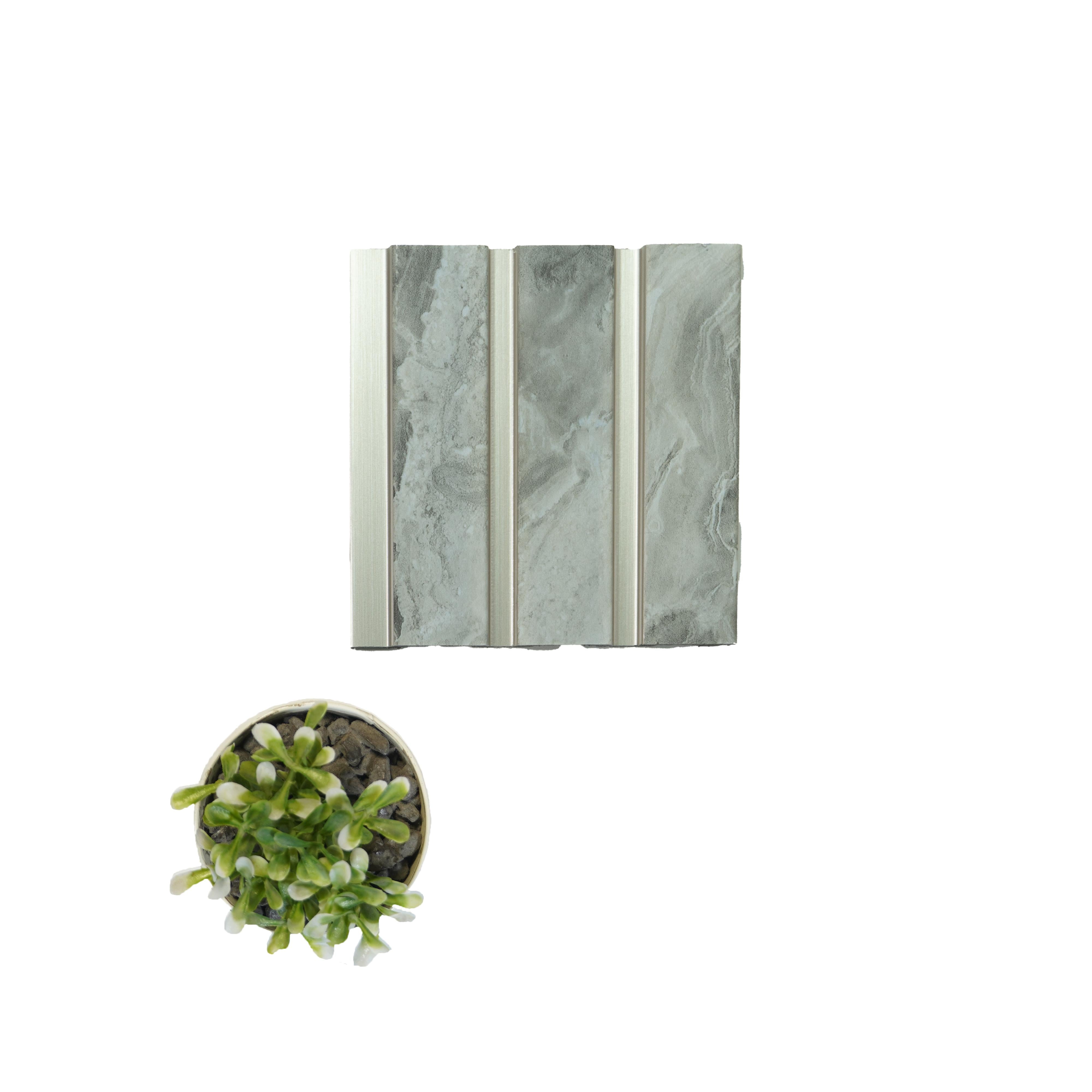 Vivre Louver Series Charcoal Marble & Stone White 8x0.41 Ft - Vl-08