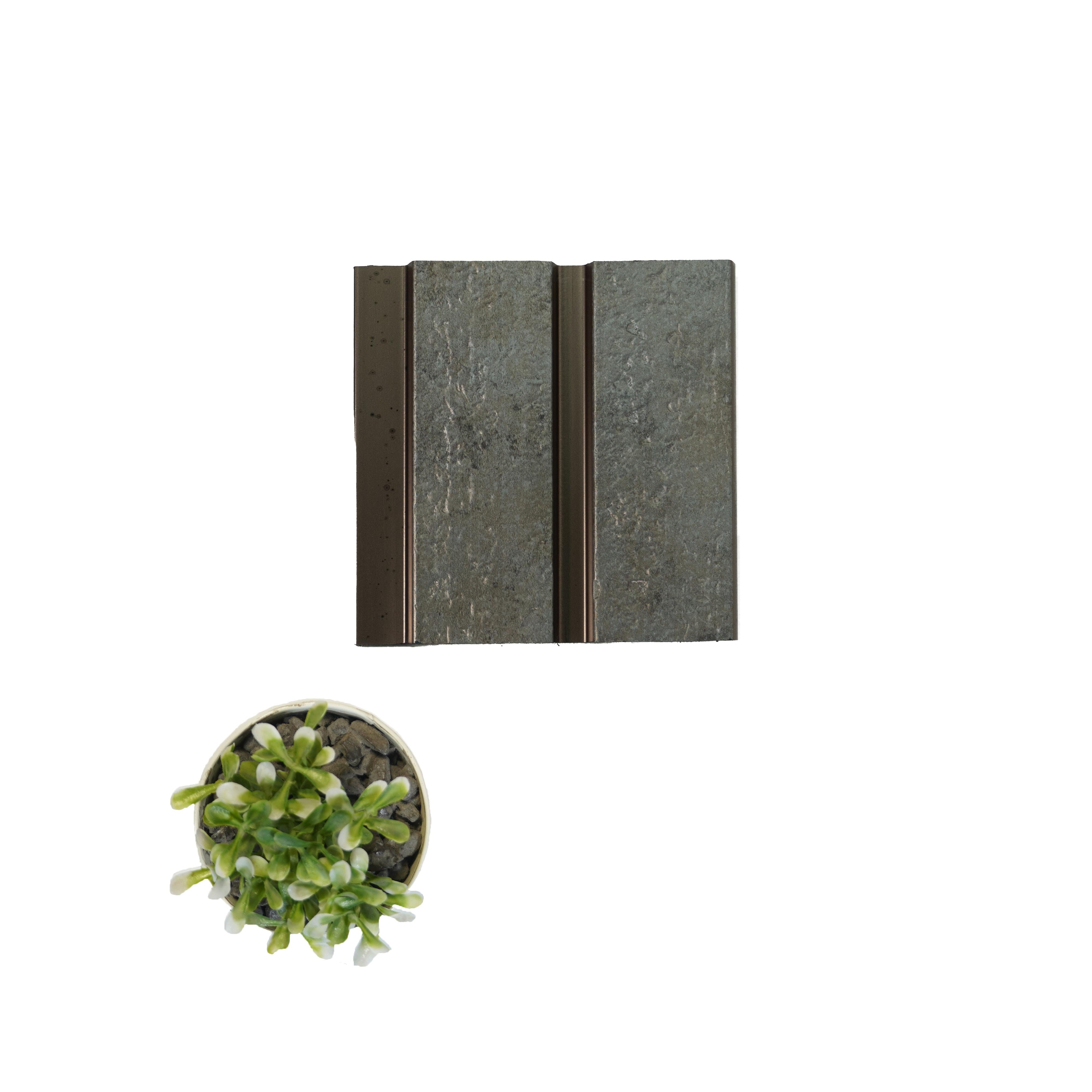 Vivre Louver Series Charcoal Marble & Stone Chocolate Brown 8x0.41 Ft - Vl-11