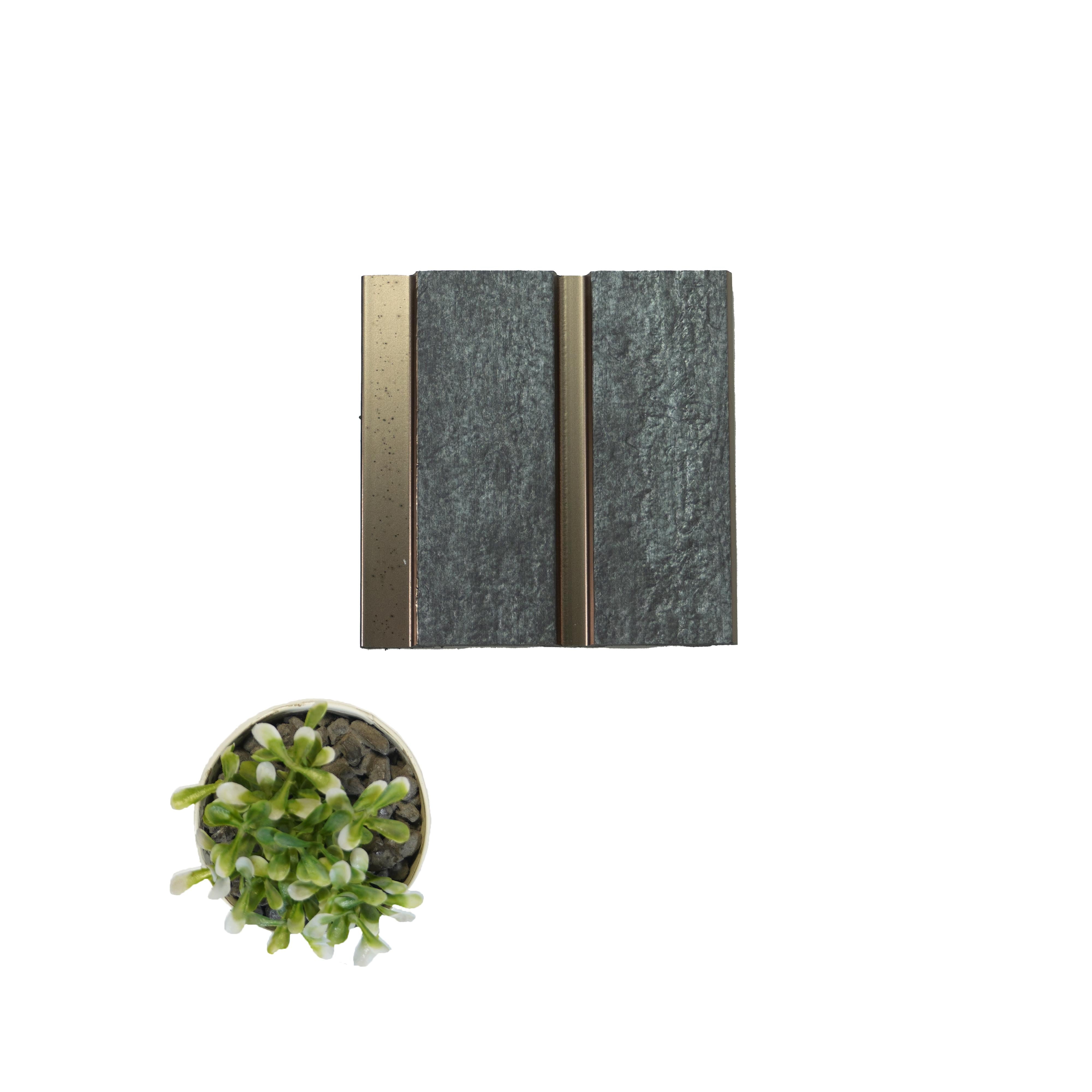 Vivre Louver Series Charcoal Marble & Stone Matt Black 8x0.41 Ft - Vl-12