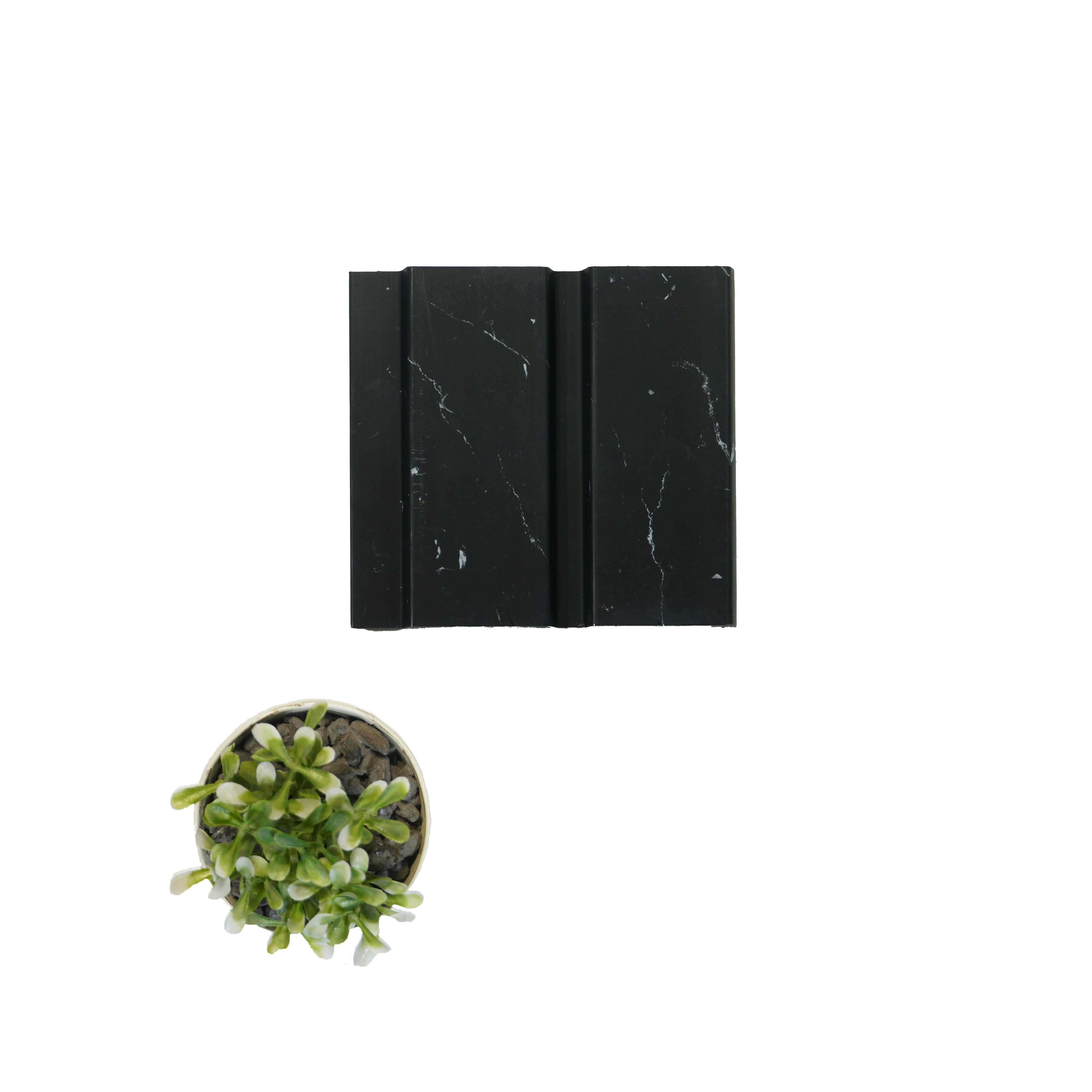 Vivre Louver Series Charcoal Marble & Stone Black 8x0.41 Ft - Vl-13