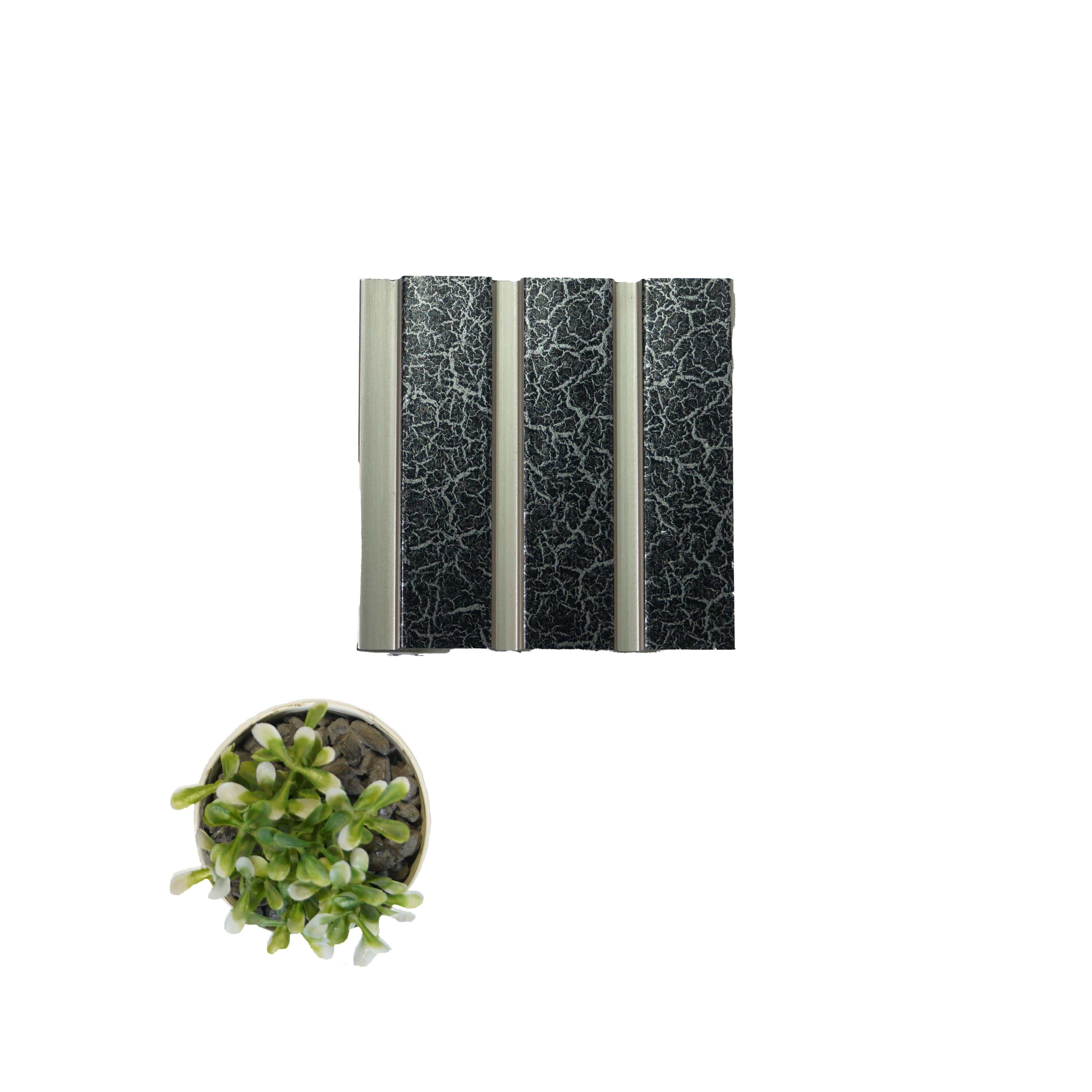 Vivre Louver Series Charcoal Marble & Stone Black 8x0.41 Ft - Vl-17