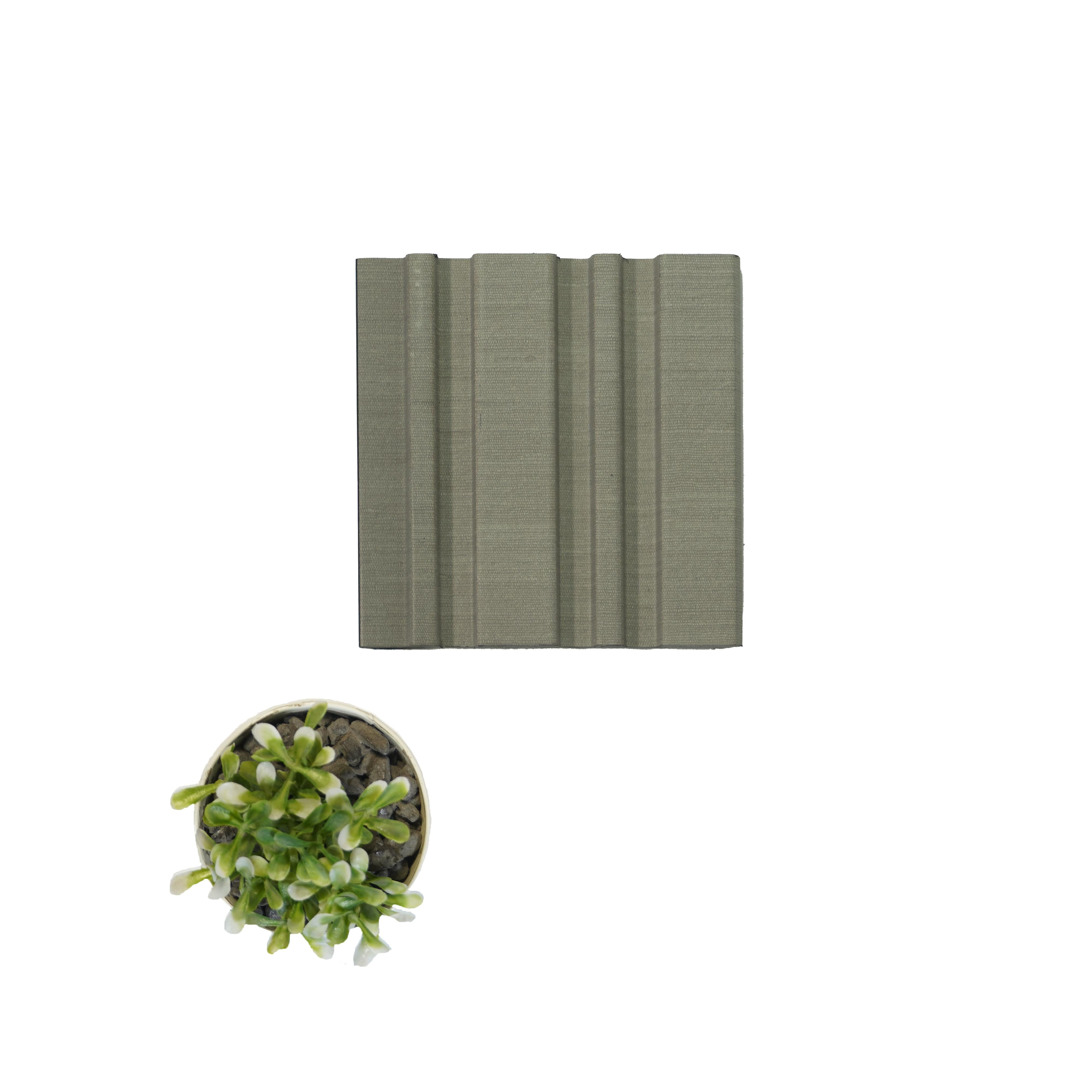 Vivre Louver Series Charcoal Fabric Creame 8x0.41 Ft - Vl-24
