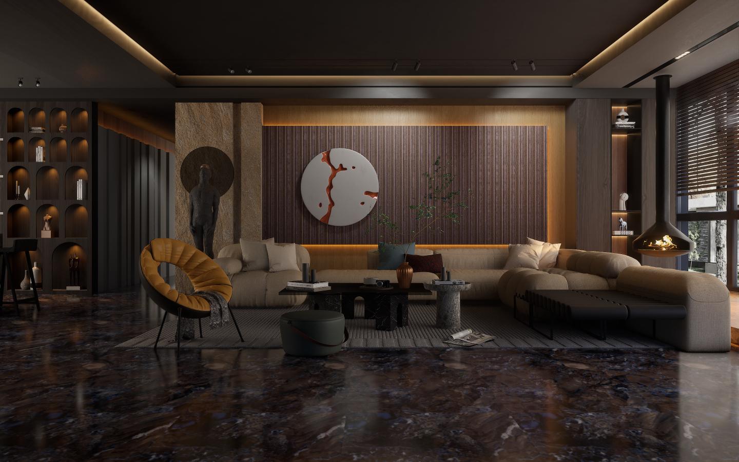 Vivre Louver Series Charcoal Wood Matt Black 8x0.41 Ft - Vl-26