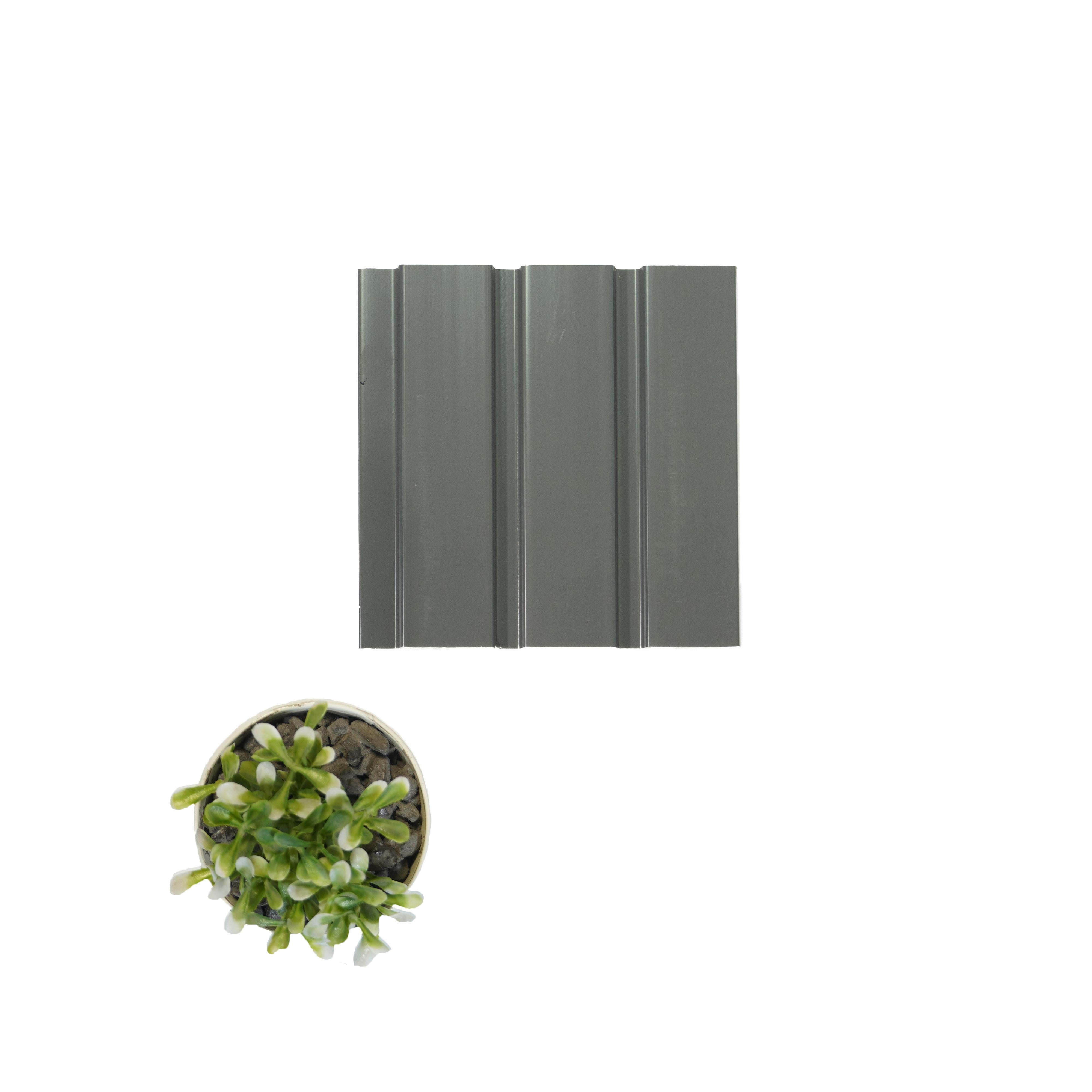 Vivre Louver Series Charcoal Plain Colors Grey 8x0.41 Ft - Vl-28