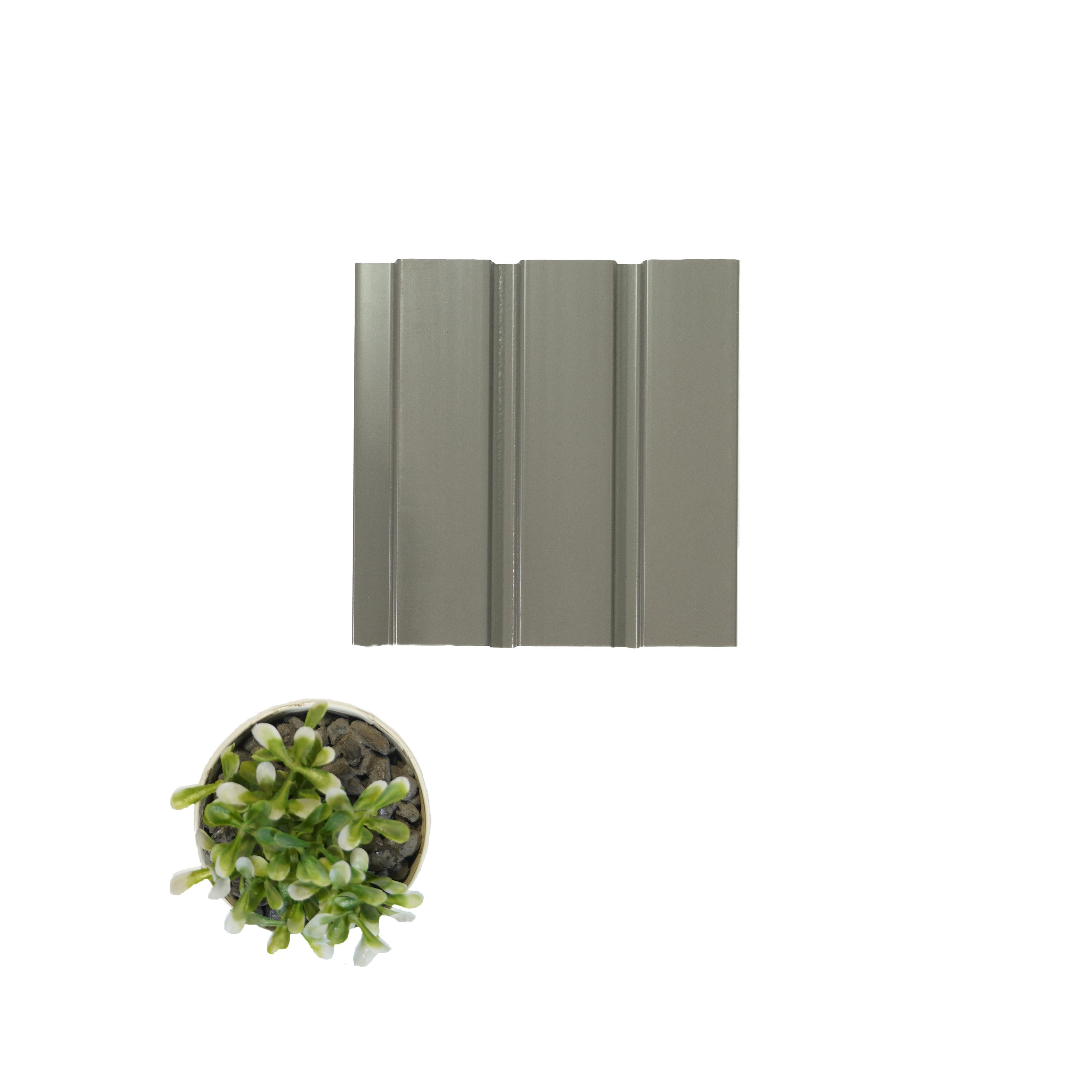 Vivre Louver Series Charcoal Plain Colors Creame 8x0.41 Ft - Vl-29