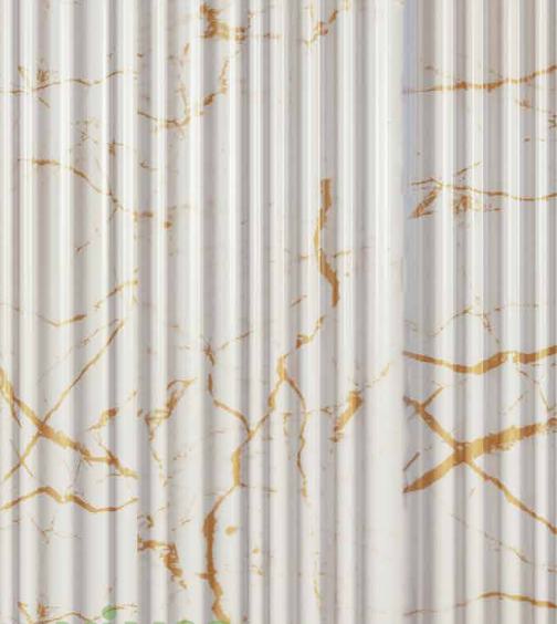 Vivre Louver Series Charcoal Marble & Stone White 8x0.42 Ft - Vl 52