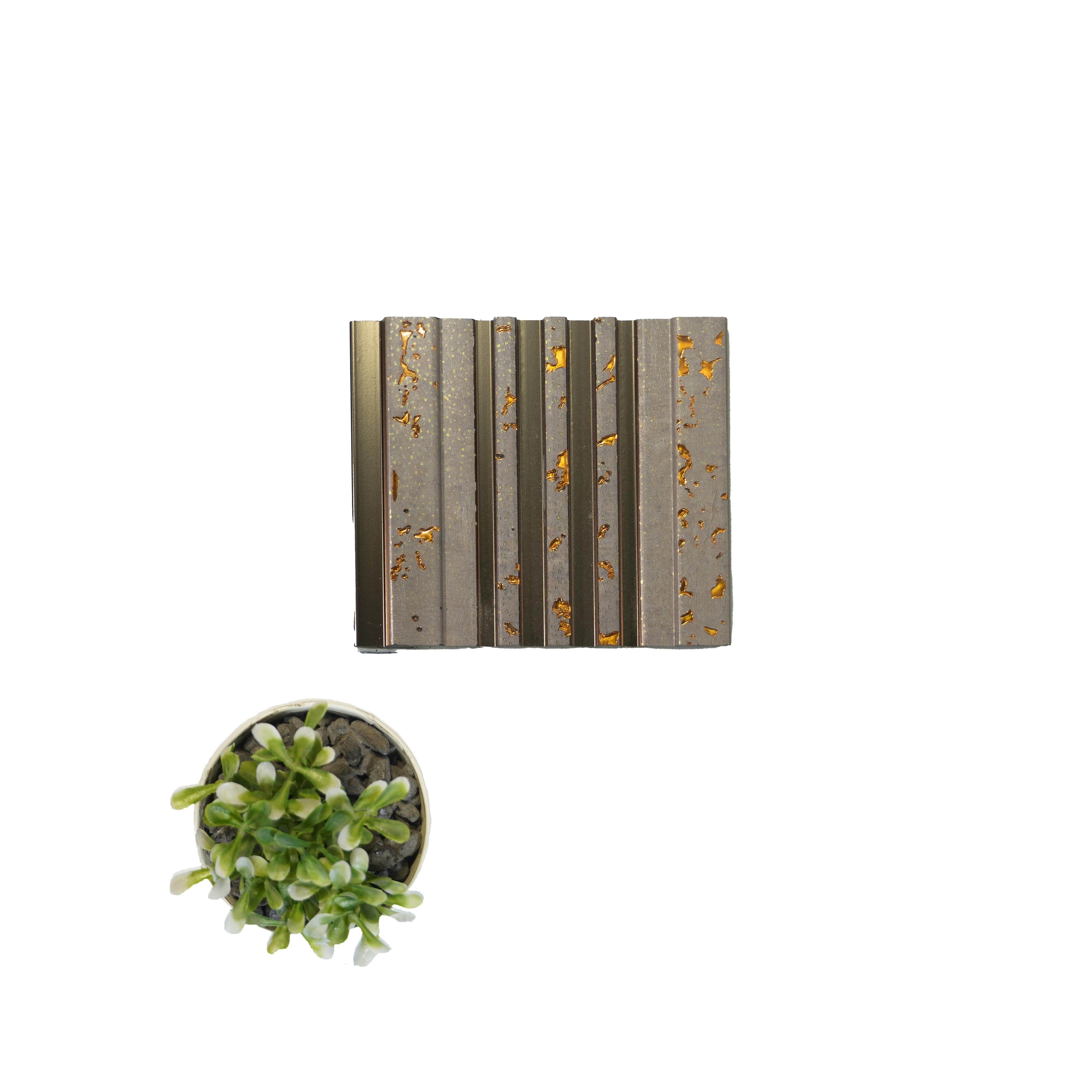 Vivre Louver Series Charcoal Wood Beige 8x0.42 Ft - Vl 55