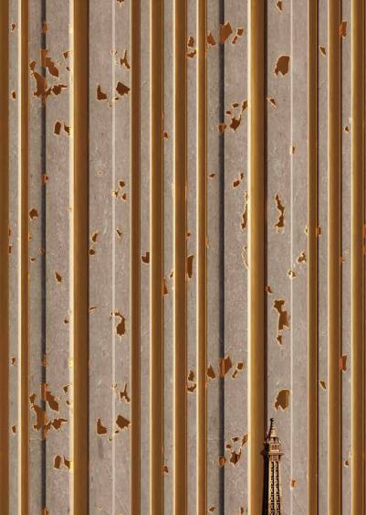 Vivre Louver Series Charcoal Wood Beige 8x0.42 Ft - Vl 56