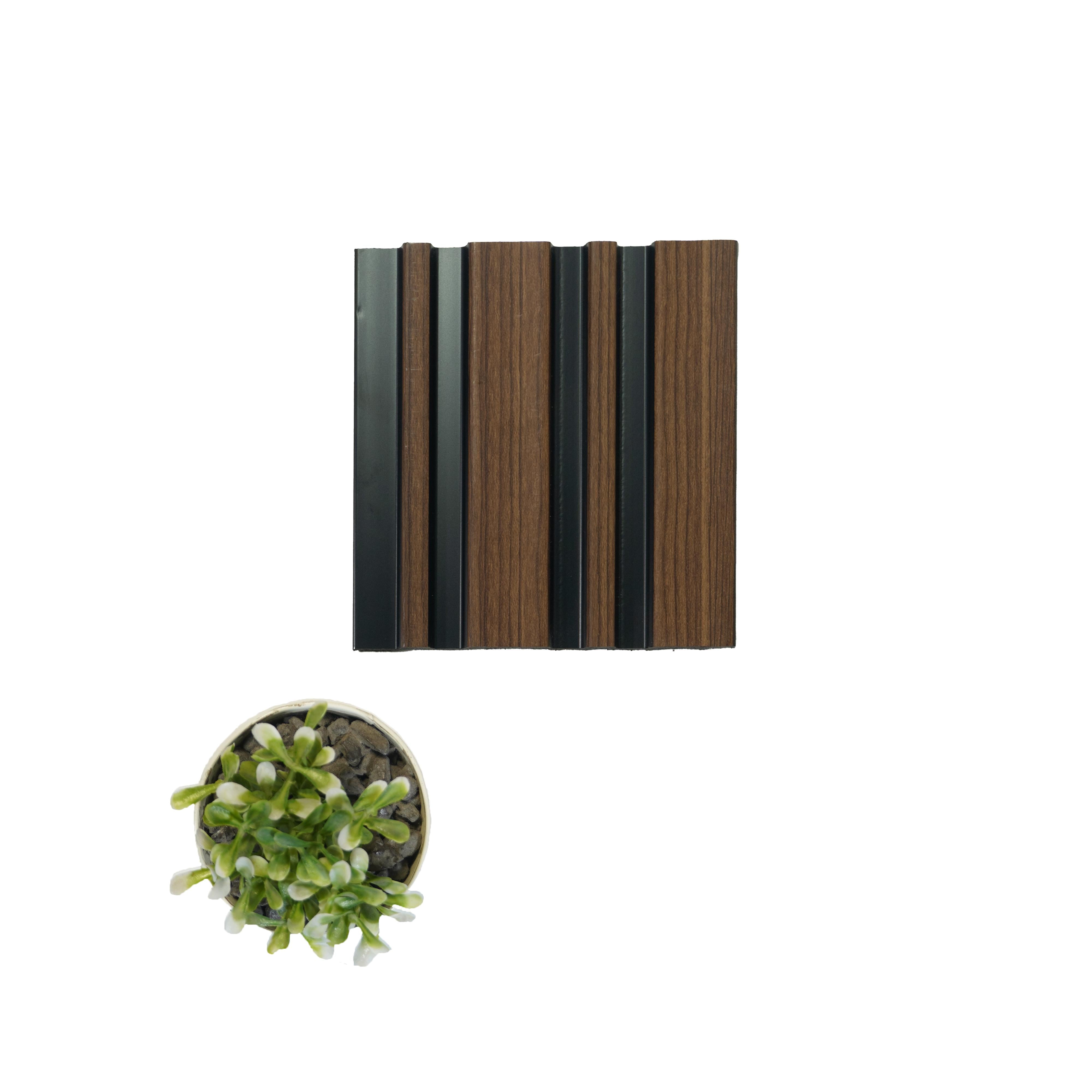 Zingana Archi Louvers Series Charcoal Wood Brown 8x0.41 Ft - 2014