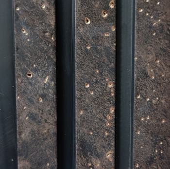 Rafters Charcoal Louvers Marble & Stone Brown 9.1x0.41 Ft - Wrf 677