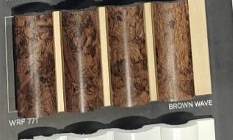 Brown Wave Charcoal Louvers Wood 9.1x0.41 Ft - Wrf 771