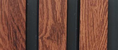 Cineman Groove Charcoal Louvers Wood Brown 9.1x0.41 Ft - Wrf 798
