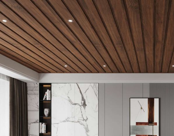 Walnut 12 Mm Louver Wood Brown 10x1.1 Ft - 10