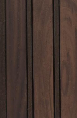 Interlock Charcoal Louvers Wood Walnut Brown 8x0.39 Ft - Pn 02718 E