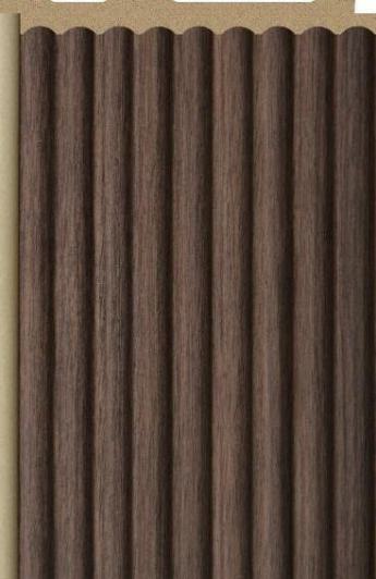 Interlock Charcoal Louvers Plain Colors Walnut Brown 8x0.42 Ft - Pn 02714 D