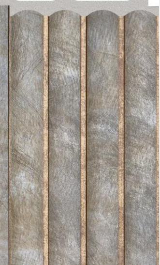 Weathered Bronze Interlock Charcoal Louvers Designer 8x0.39 Ft - Pn 02713 G