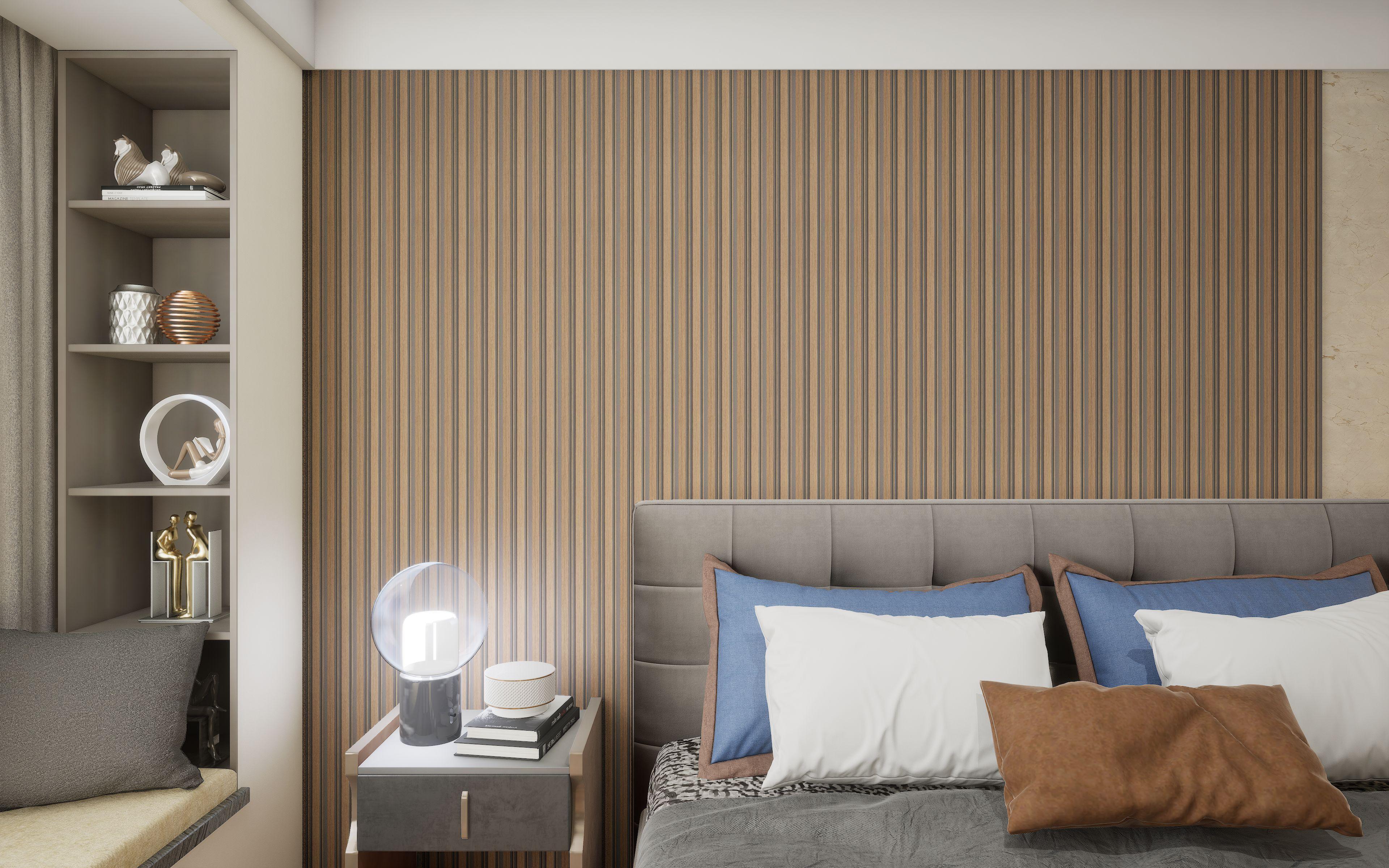 Charcoal Louvers Panel Display Clads Series Wood Wenge 8x0.41 Ft - Sa 1003