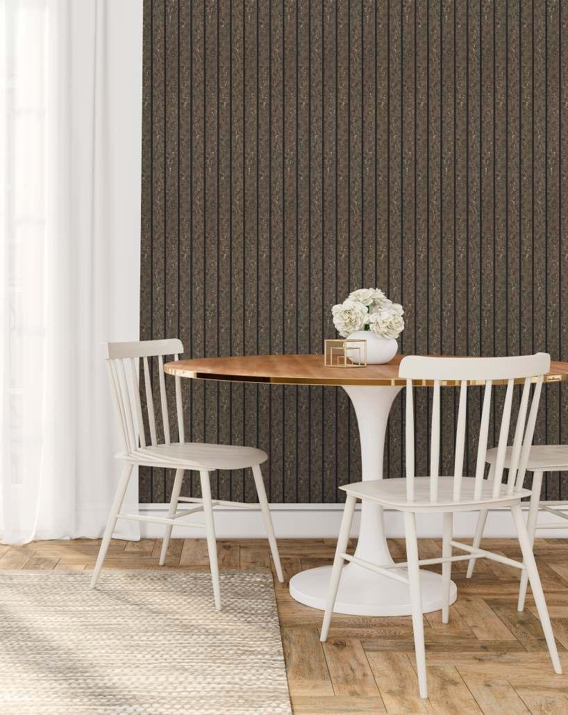 Charcoal Louvers Panel Display Clads Series Plain Colors Wenge 8x0.41 Ft - Sa 3003