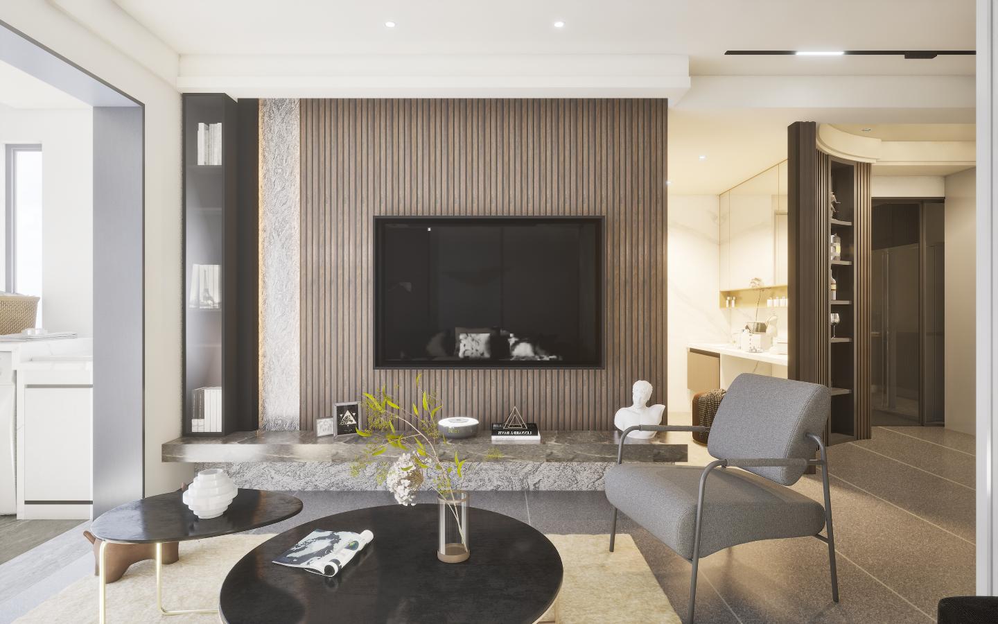 Charcoal Louvers Panel Sleek & Splendid Series Wood Wenge 8x0.41 Ft - Sa 1009