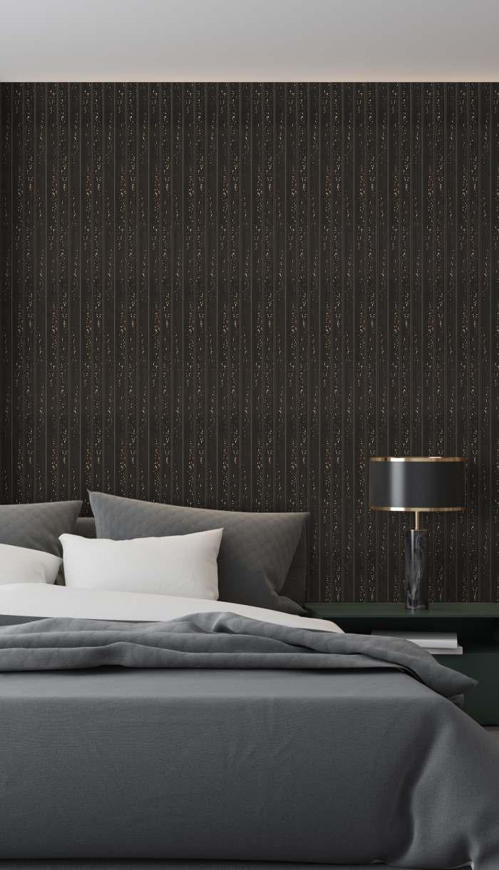Charcoal Louvers Panel Sleek & Splendid Series Plain Colors Wenge 8x0.41 Ft - Sa 3012