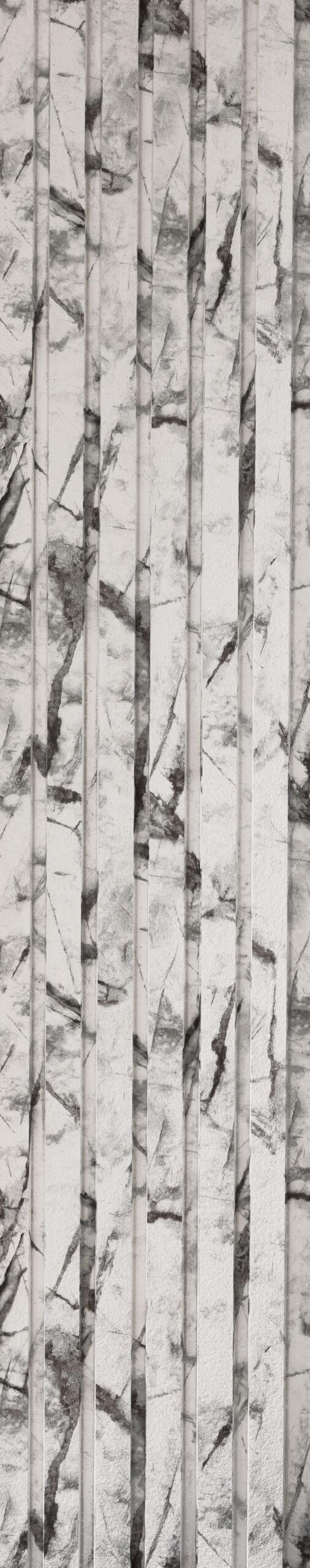 White Geometric Charcoal Louvers Designer 8x0.83 Ft - Ed 82022