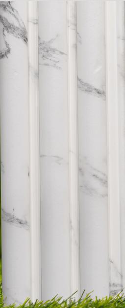 Premium Charcoal Panel Marble & Stone Louvers White 8x0.1 Ft - Pn 03514
