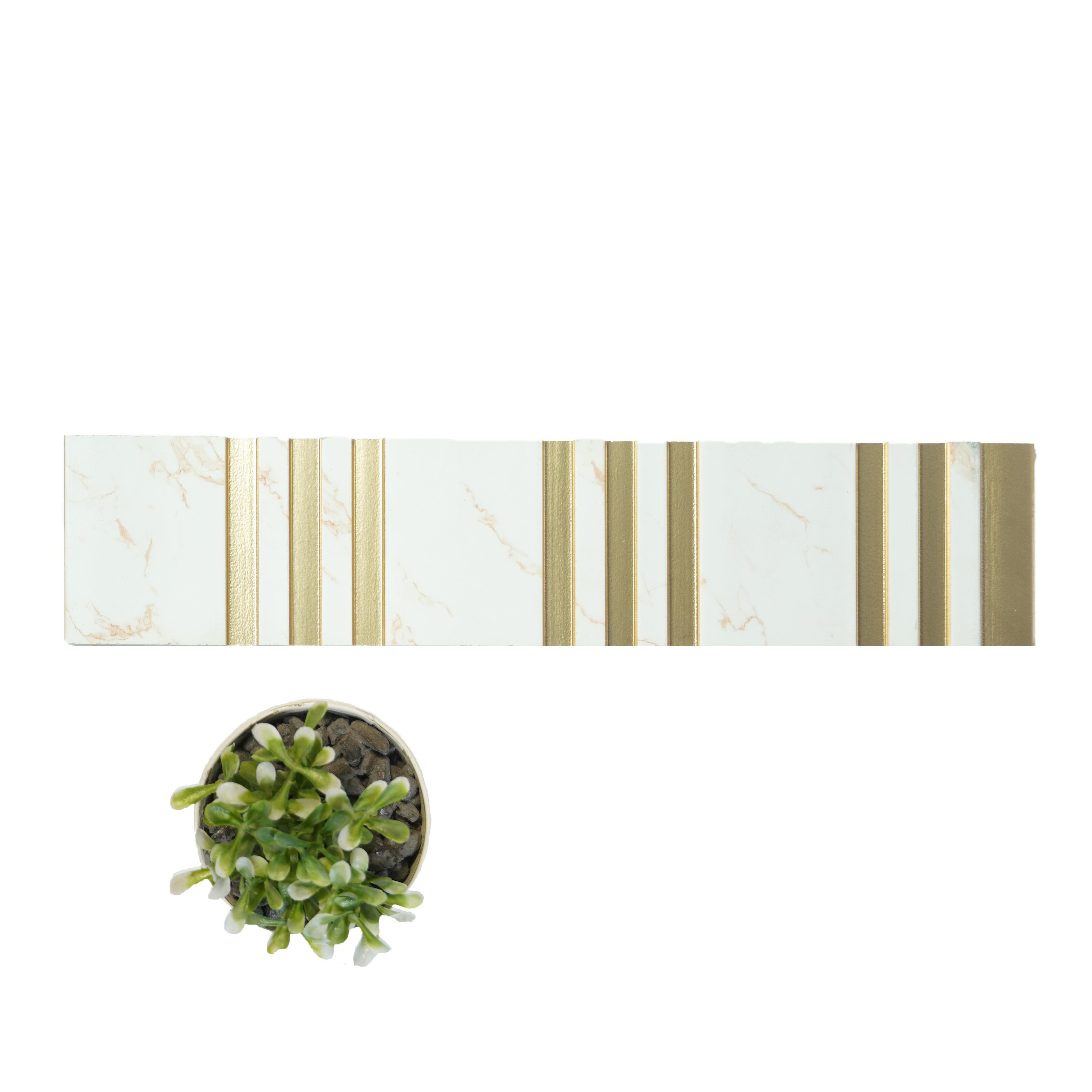 White Marble Charcoal Louver & Stone 8x1 Ft - Pn 00774