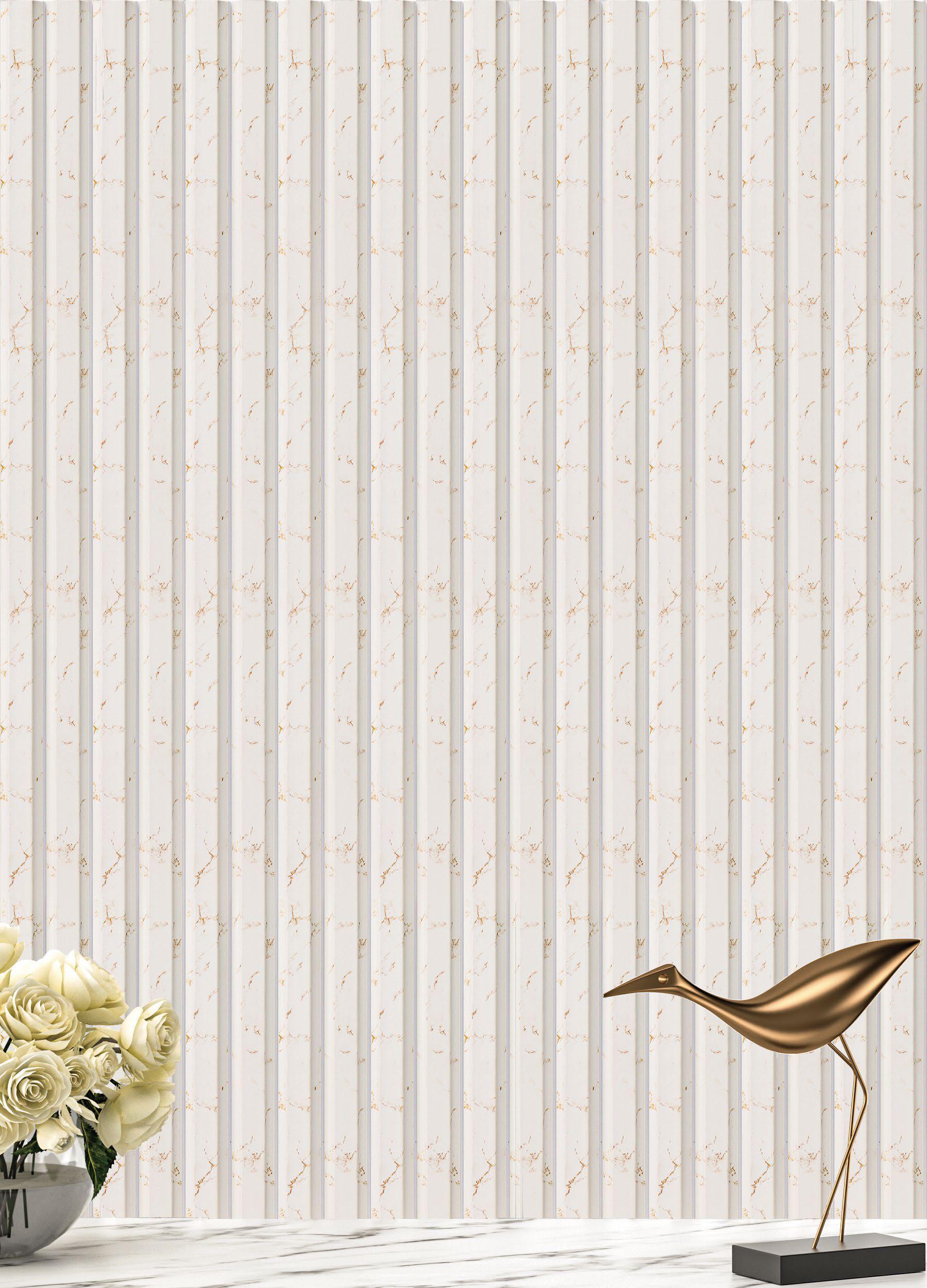 White Marble Charcoal Louver & Stone 8x0.41 Ft - Pn 05300