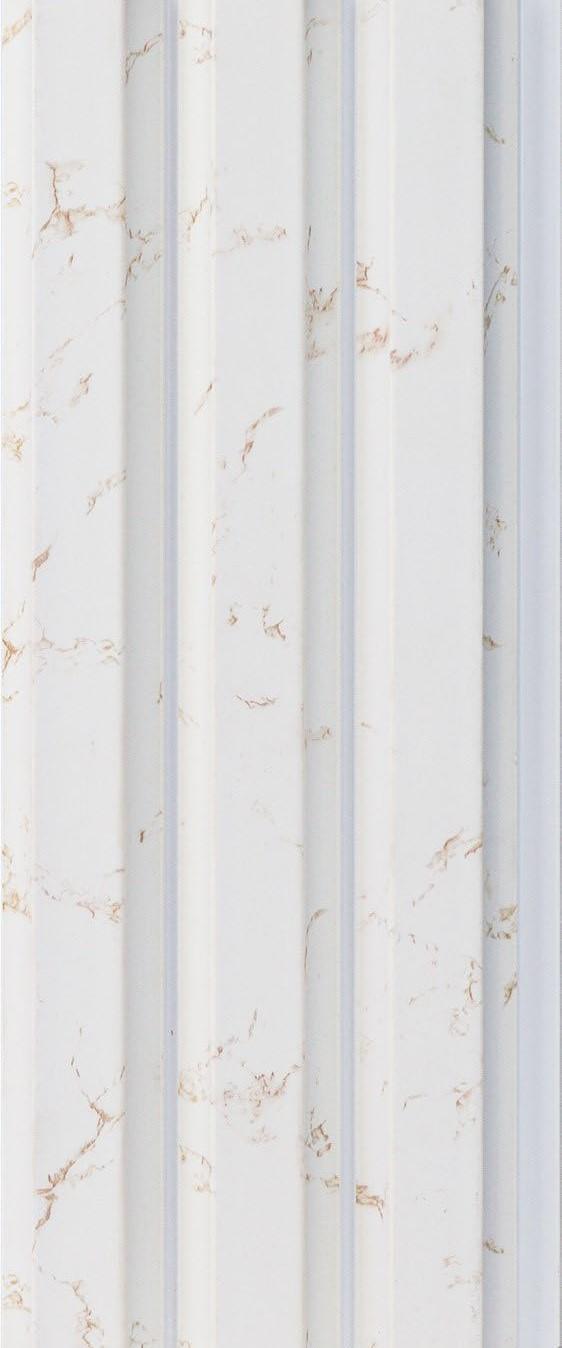 White Marble Charcoal Louver & Stone 8x0.41 Ft - Pn 05300